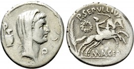 MARK ANTONY. Denarius (44 BC). Rome. P. Sepullius Macer, moneyer.