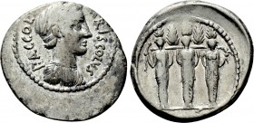 P. ACCOLEIUS LARISCOLUS. Denarius (41 BC). Rome.