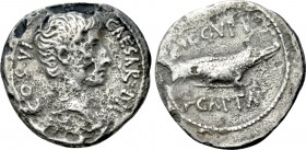 OCTAVIAN. Fourrée Denarius (28 BC). Contemporary imitation of Pergamum.