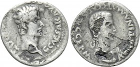 CALIGULA with AGRIPPINA I (37-41). Fourrée Denarius. Contemporary imitation of Lugdunum.