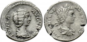 JULIA DOMNA with CARACALLA (Augusta, 193-217). Denarius. Rome.