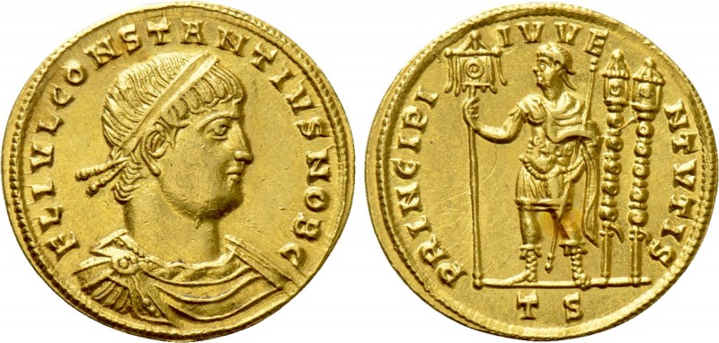 CONSTANTIUS II (Caesar, 324-337). GOLD Solidus. Thessalonica.

Obv: FL IVL CON...