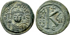 MAURICE TIBERIUS (582-602). Half Follis. Constantinople. Dated RY 7 (589).