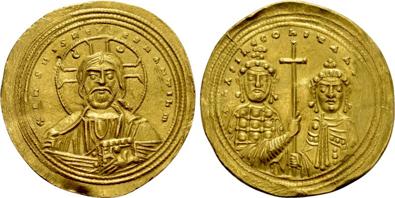 BASIL II BULGAROKTONOS with CONSTANTINE VIII (976-1025). GOLD Histamenon Nomisma...