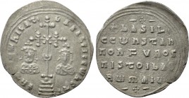 BASIL II BULGAROKTONOS with CONSTANTINE VIII (976-1025). Miliaresion (989-1025). Constantinople.
