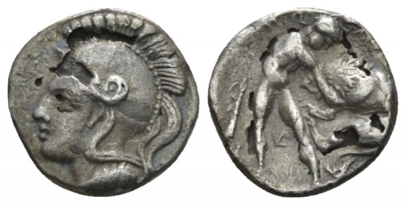 Calabria, Tarentum Plated diobol circa 380-325, AR 10mm., 0.94g. Calabria, circa...