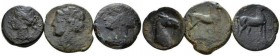 The Carthaginians in Sicily and North Africa, Lot of 3 Bronzes III cent., Æ 22mm., 16.99g. he Carthaginians in Sicily, Sardinia and North Africa. Larg...