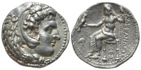 Kingdom of Macedon, Alexander III, 336 – 323 Bablyon Tetradrachm circa 325-323, AR 26mm., 16.83g. Head of Heracles r., wearing lion's skin headdress. ...