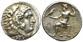 Kingdom of Macedon, Alexander III, 336 – 323 Sidon Tetradrachm circa 322-321, AR 26mm., 16.95g. Head of Heracles r., wearing lion's skin headdress. Re...