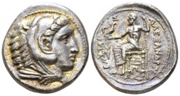 Kingdom of Macedon, Alexander III, 336 – 323 Amphipolis Tetradrachm circa 320-317, AR 27mm., 16.93g. Head of Heracles r., wearing lion's skin headdres...