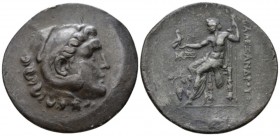 Kingdom of Macedon, Alexander III, 336 – 323 Temnos Tetradrachm circa 188-170, AR 38mm., 15.87g. Head of Heracles r., wearing lion skin headdress. Rev...