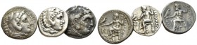 Kingdom of Macedon, Alexander III, 336 – 323 Lot of 3 Drachms III cent., AR 19mm., 12.52g. Lot of 3 drachms: Price: 3694, 2279 and 2090.

Toned, Ver...