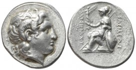 Kingdom of Thrace, Lampsacus Tetradrachm circa 297-281, AR 31mm., 16.18g. Diademed head of deified Alexander III r., with horn of Ammon. Rev. Athena e...