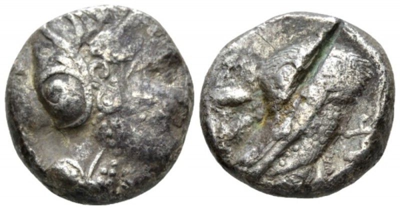 Arabia, uncertain mint Tetradrachm circa 350-320, AR 20mm., 16.60g. Helmeted hea...