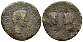 Hispania, Tarraco Augustus, with Caius and Lucius Caesars. 27 BC-AD As circa 2 BC - 4 AD, Æ 23.5mm., 6.78g. Laureate head of r. Rev. Conrfonted bare h...