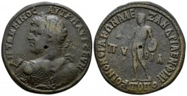 Thrace, Philippopolis Caracalla, 198-217 Medallion circa 214, Æ 40.5mm., 40.36g. AVT K M AVP CEVH ANTΩNEINOC Llaureate heroic-style bust l., seen from...