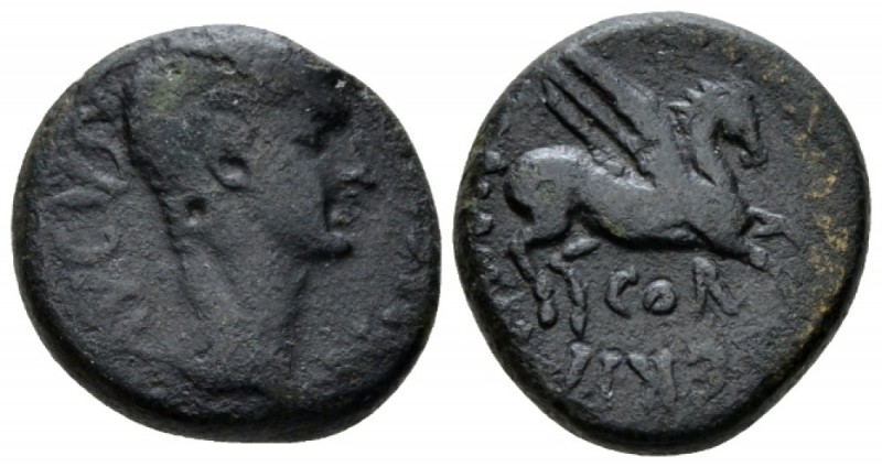 Corinthia, Corinth Gaius, 37-41 Bronze circa 37-38, Æ 19mm., 8.18g. Bare head r....