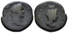 Pontus, Amasia Domitian, 81-96 Bronze circa 81-96, Æ 20.5mm., 6.51g. Laureate head r. Rev.Turrited head of Tyche r. Delasion 13. R.G. 10.

About Ver...
