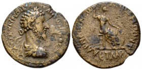 Pontus, Neocaesarea Commodus, 177-192 Bronze circa 177-192, Æ 27mm., 9.14g. Laureate, draped and cuirassed bust r. Rev. Roma seated, r., holding spear...