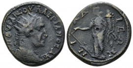Bithynia, Nicaea Valerian I, 253-260 Bronze circa 253-260, Æ 24mm., 9.96g. Radiate and cuirassed bust r. Rev. Tyche standing l., holding rudder and co...