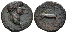 Ionia, Ephesus Octavian as Augustus, 27 BC – 14 AD Bronze circa 27 BC- 14 AD, Æ 19mm., 5.08g. Jugate busts of Augustus laurete and Livia draped r. Rev...