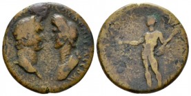 Ionia, Smyrna Domitian, 81-96 Bronze circa 90, Æ 22.5mm., 5.62g. Laureate head of Domitian r., facing draped bust of Domitia l. Rev. Hercules standing...