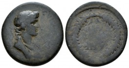 Phrygia, Ancyra Pseudo-autonomous. Bronze circa 193-217 time of S. Sverus-Caracalla, Æ 25.5mm., 7.94g. Draped bust of the Senate r. Rev. AN / KVPA / N...