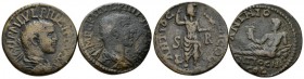 Pisidia, Antioch Philip I, 244-249 Lot of 2 Bronzes circa 244-249, Æ 18mm., 16.37g. Radiate, draped, and cuirassed bust r. Rev. The river-god Anthios ...