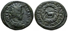 Cilicia, Aegeae Commodus, 177-192 Bronze circa 177-192, Æ 24mm., 8.07g. Laureate, draped and cuirassed bust r. Rev. Goat kneeling, l.; within wreath. ...
