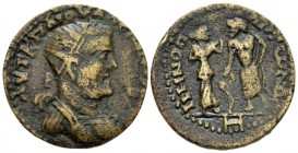Cilicia, Irenopolis-Neronias Valerian I, 253-260 Octassarion circa 253-260, Æ 28mm., 17.54g. Radiate, draped, and cuirassed bust r. Rev. Hygea and Aes...