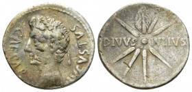 Octavian as Augustus, 27 BC – 14 AD Denarius Caesaraugusta 19-18 BC, AR 20mm., 3.72g. Oak-wreathed head l. Rev. Eight-rayed comet with tail upwards. C...