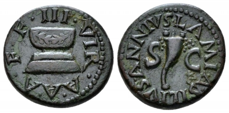 Octavian as Augustus, 27 BC – 14 AD Quadrans circa 9 BC, Æ 17.5mm., 3.28g. Money...