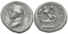 Vespasian, 69-79 Tetradrachm Antioch (Seleucis and Pieria) circa 71-72 ("New Holy Year" 4), AR 26mm., 14.52g. Laureate head l. Rev. ЄTOVC NЄOV IЄPOV Δ...