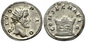 Antoninus Pius, 138-161 Antoninianus circa 250-251, AR 23mm., 4.52g. Radiate head of Divus Antoninus Pius r. Rev. Altar. C A. Pius 1189. RIC T. Decius...
