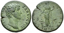 Marcus Aurelius Caesar, 139-161 Sestertius circa 149-150, Æ 31mm., 18.72g. Bare head r. Rev. Pietas standing l., stretching out hand towards child and...
