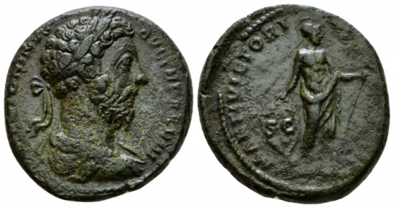 Marcus Aurelius, 161-180 As circa 171-174, Æ 25mm., 10.48g. Laureate, draped and...