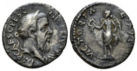 Pescennius Niger, 193-194 Denarius Antioch circa 193-194, AR 18mm., 2.77g. Laureate head r. Rev. Victory standing facing, head l., holding wreath in r...