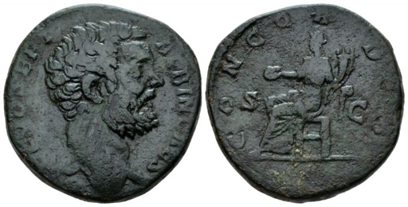 Clodius Albinus caesar, 193 – 195. Sestertius circa 193-195, Æ 30mm., 20.79g. Ba...