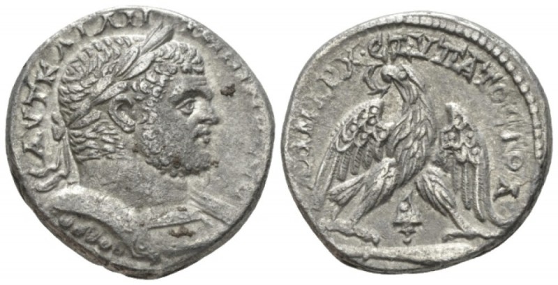 Caracalla, 198-217 Tetradrachm Tyre (Phoenicia) circa 213-217, AR 25.5mm., 13.21...