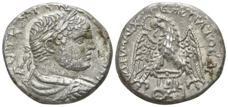 Caracalla, 198-217 Tetradrachm Sidon (Phoenicia) circa 215-217, AR 25.5mm., 13.6...