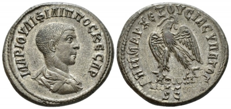 Philip II Caesar, 244-247 Tetradrachm Antioch (Seleucis and Pieria) 247, AR 29mm...