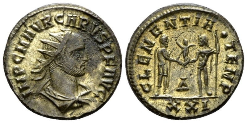 Carus, 282-283 Antonianus Cyzicus 282-283, billon 20mm., 4.09g. Radiate, draped ...