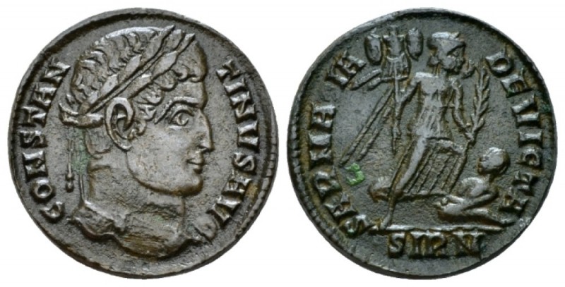 Constantine I, 307-337 Follis Sirmium 324-325, Æ 19mm., 2.98g. Laureate head r. ...