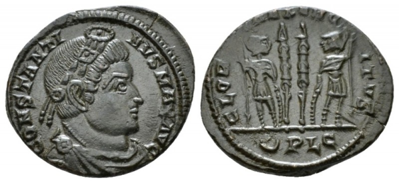 Constantine I, 307-337 Follis Lugdunum 331, Æ 19mm., 2.35g. Perl-diademed, drape...