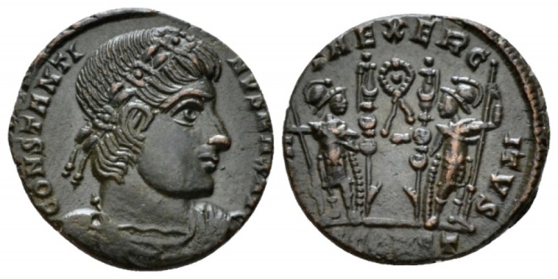 Constantine I, 307-337 Follis Arles 333, Æ 17mm., 2.13g. Laureate, cuirassed bus...