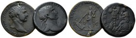 Lot of As and Dupondius of Trajan f As and Dupondius 98-117, Æ 25mm., 21.44g. Lot of an As and Dupondius of Trajan.

Brown tone, Good Fine-About Ver...