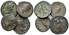 S. Severus. Lot of 4 Denarii 193-217, AR 19mm., 12.65g. Lot of 4 Denarii of Septimius Severus, including: RIC 160, 218, 503a and 99.

Toned. About V...