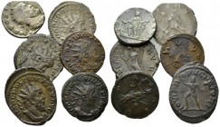 Lot of 6 Antoniniani. Lot of 5 Antoniniani III cent., AR 20mm., 22.26g. Lot of 6 Antoniniani: Victorinus (RIC 109), Salonina (RIC 4 and 586), Carinus ...