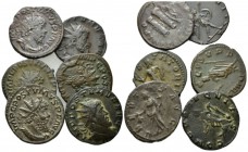 Postumus. Large lot of 6 antoniniani 260-268, Æ 20mm., 19.74g. Large lot of 6 antoniniani of Postumus, including: RIC 386, 373, 330, 309, 294 and 291....