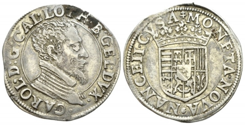 Nancy, LORRAINE. Charles III, 1545-1608. Testone 1581-1608, AR 29mm., 9.36g. Cui...